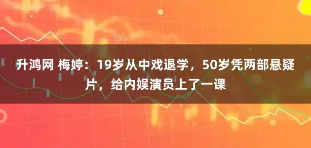 升鸿网 梅婷：19岁从中戏退学，50岁凭两部悬疑片，给内娱演员上了一课
